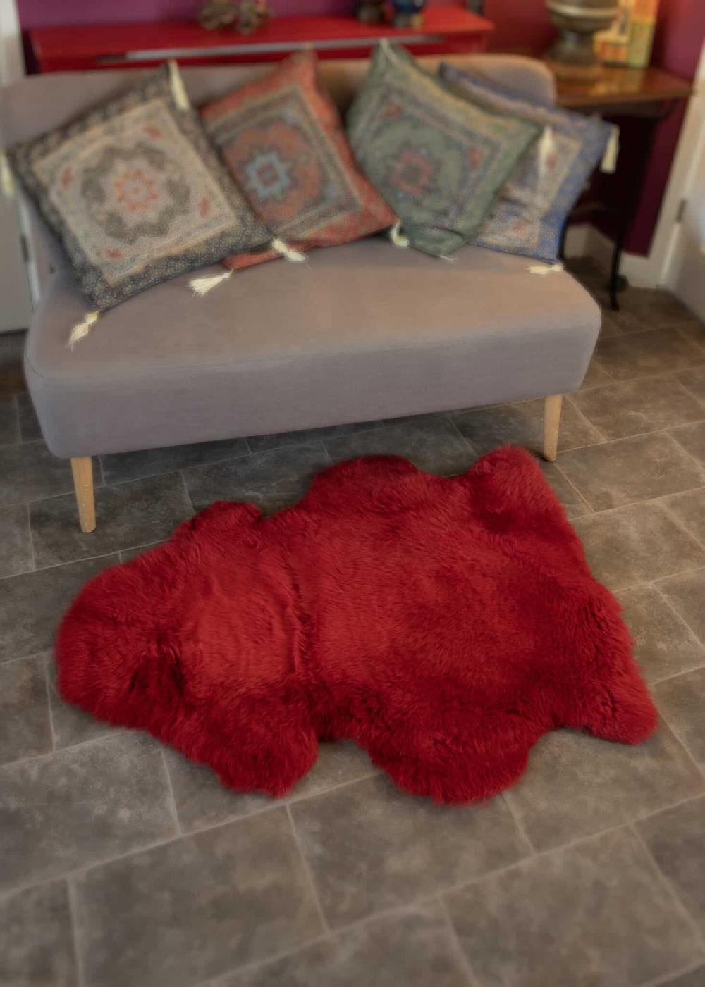 lambland British Premium Red Sheepskin Rug