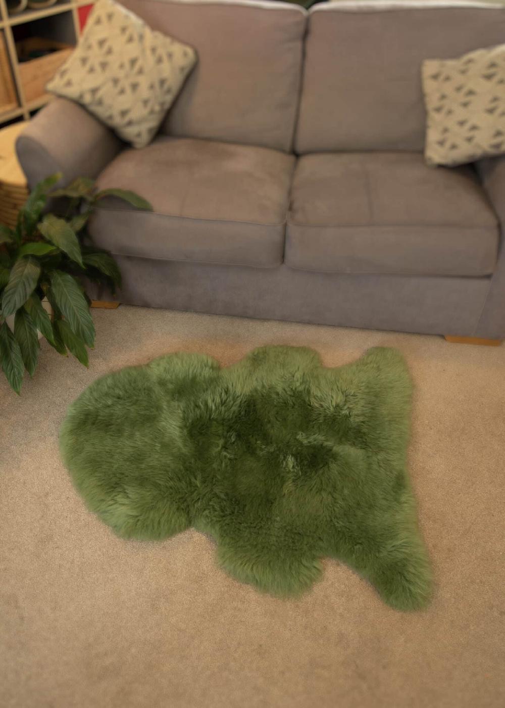 lambland British Premium Sage Green Sheepskin Rug