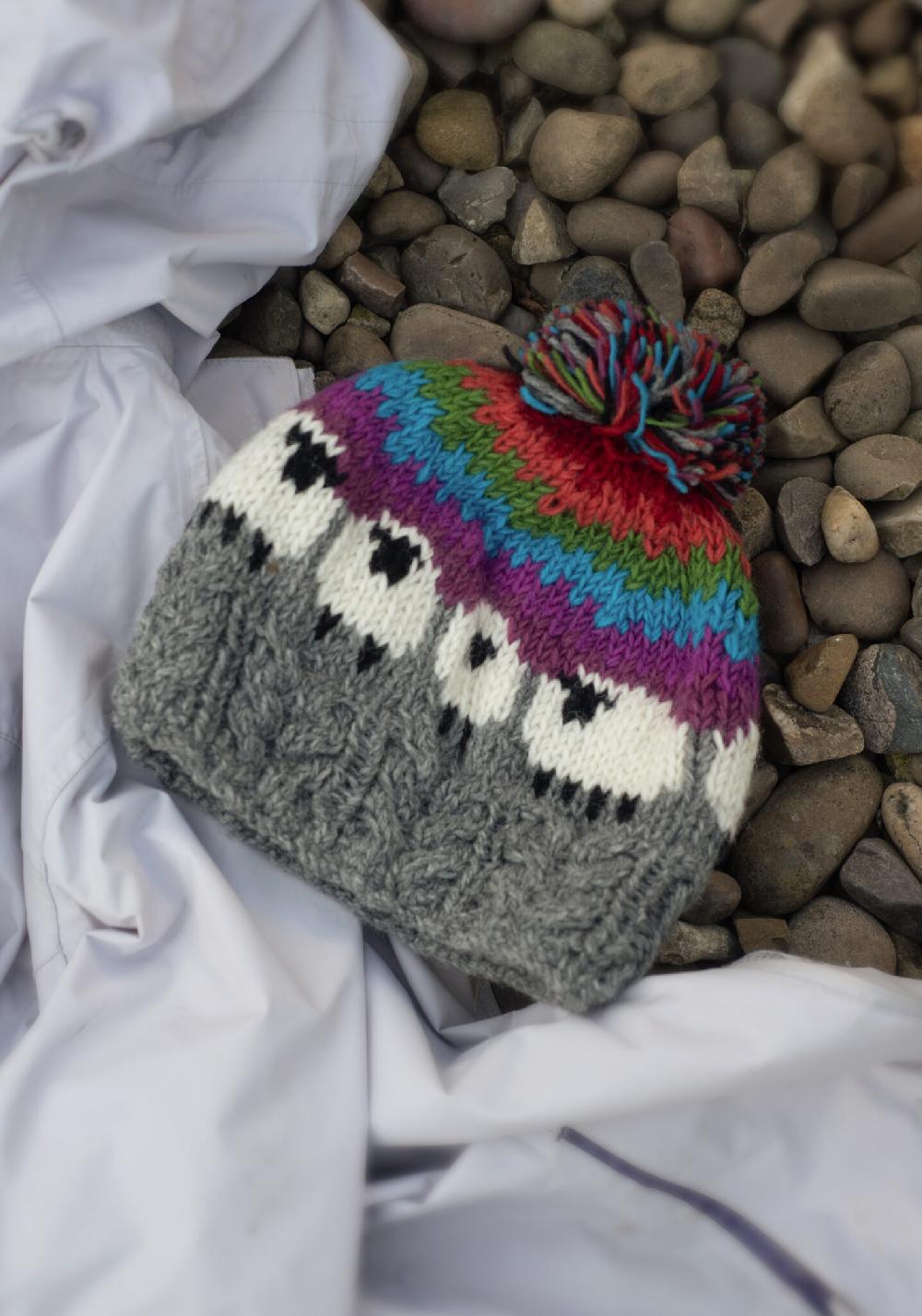 Lambland Chunky Cable Knit Sheep Bobble Hat