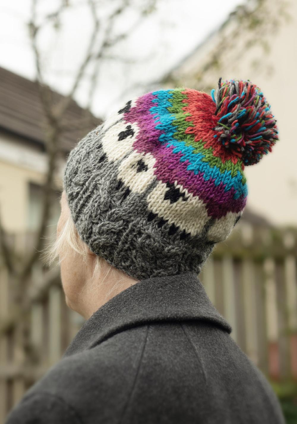 lambland Chunky Cable Knit Sheep Bobble Hat
