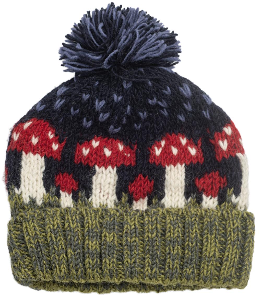 Lambland Chunky Knit Mushroom Bobble Hat – Midnight