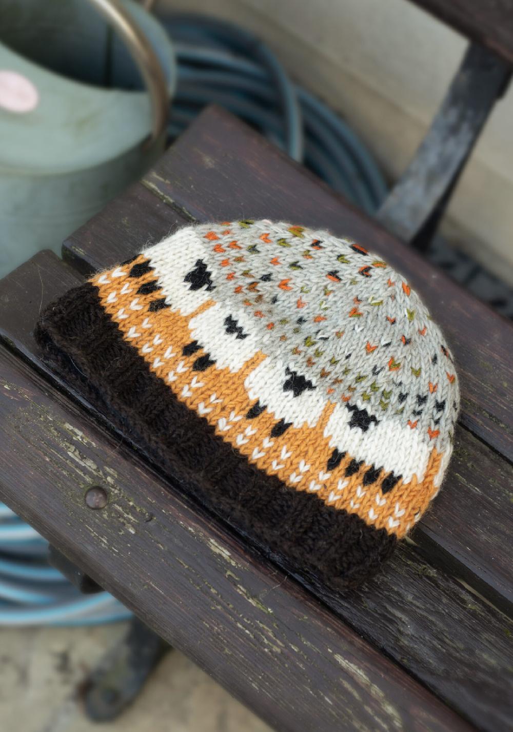 Lambland Chunky Knit Sheep Beanie Hat – Ochre Multi