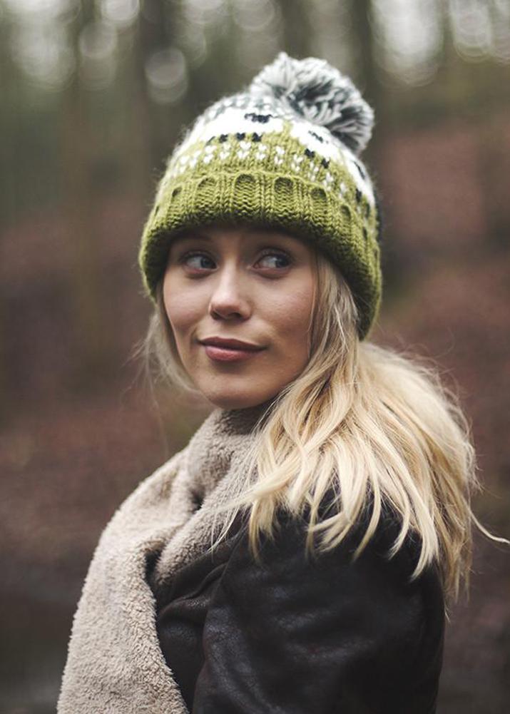 Lambland Chunky Knit Sheep Bobble Hat – Green