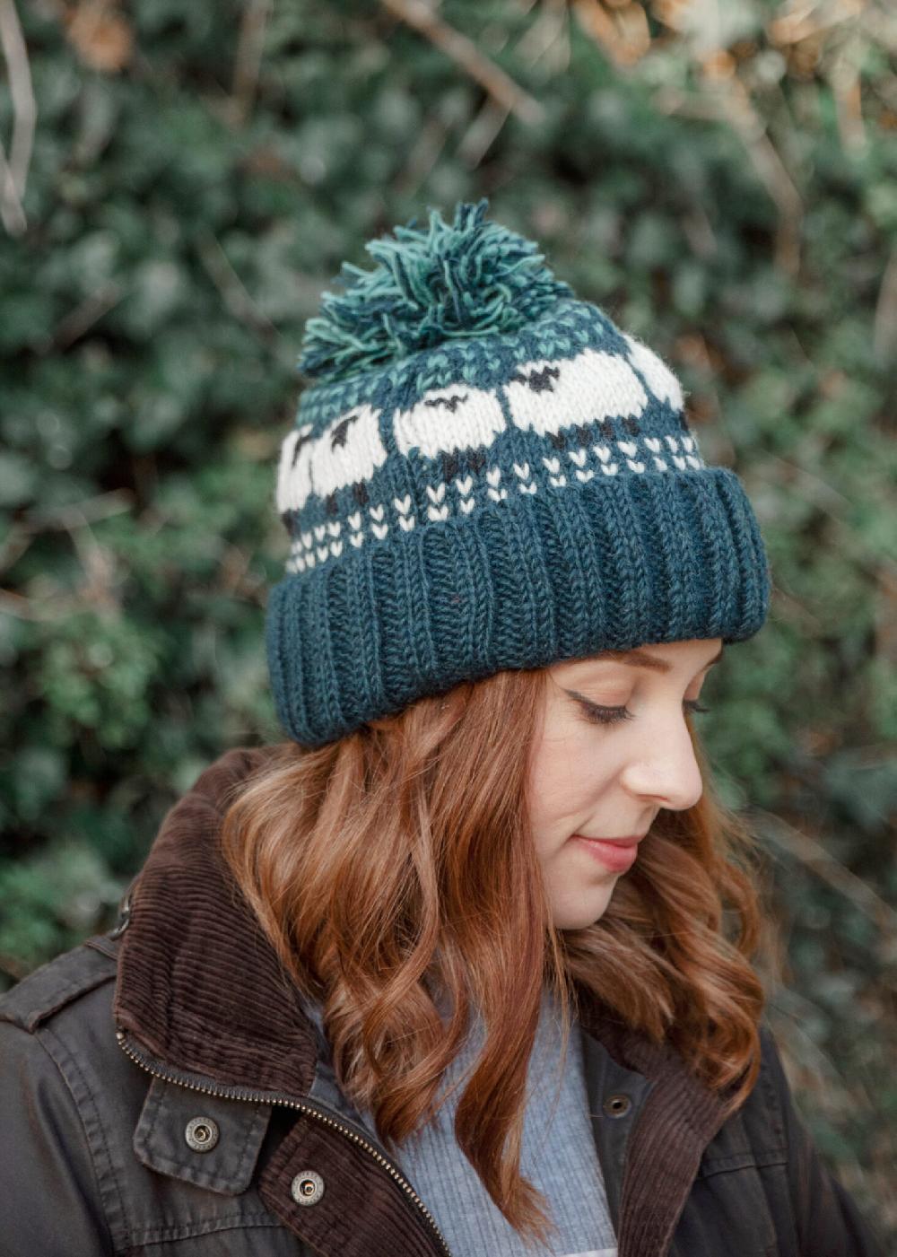 Lambland Chunky Knit Sheep Bobble Hat – Teal