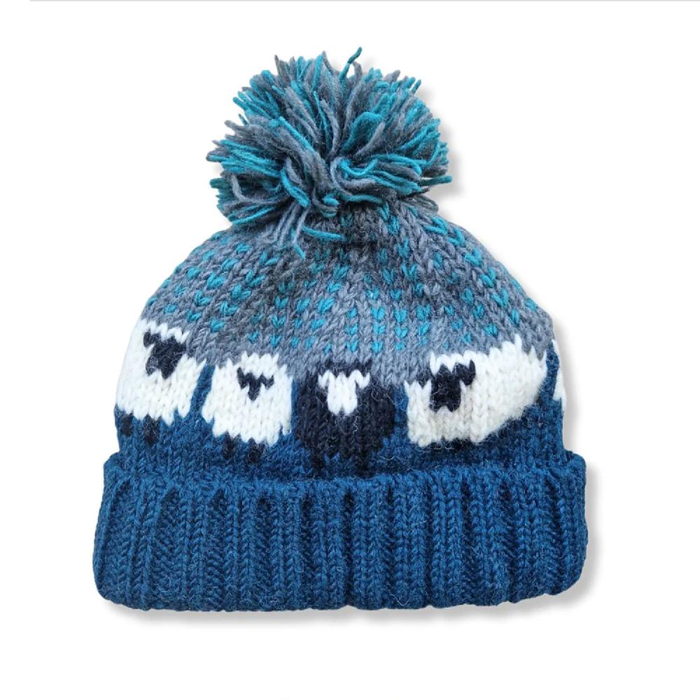 Lambland Chunky Knit Sheep Bobble Hat – Teal