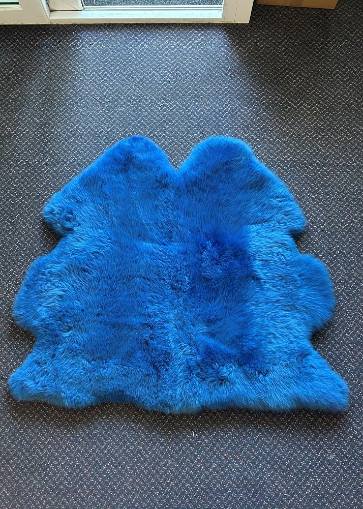 lambland Clearance – Blue Side By Side Sheepskin Rug