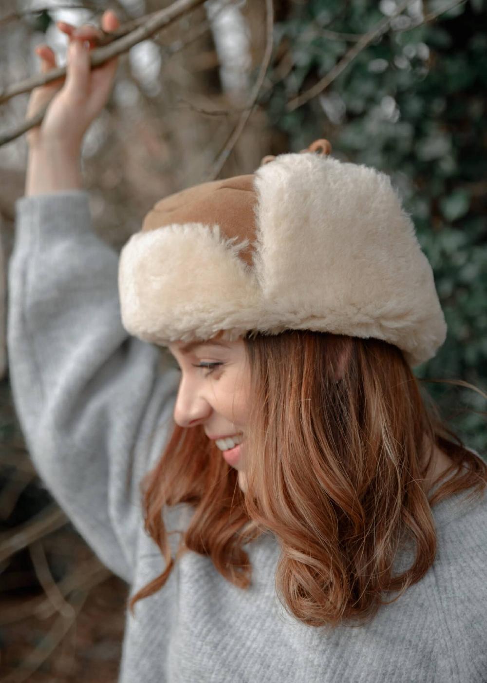 lambland Double Faced Sheepskin Trapper Hat