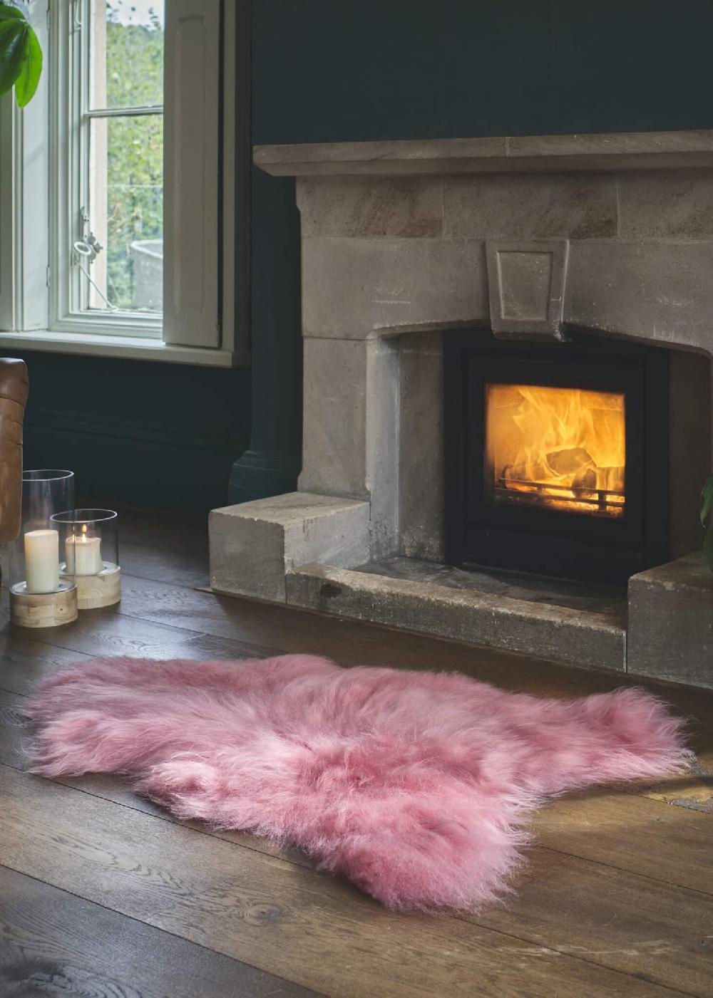 lambland Eco Tanned Long Wool Pink Sheepskin