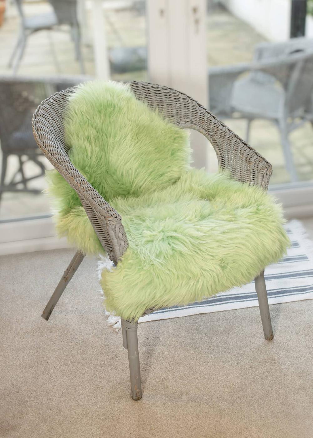 Lambland Eco Tanned Luxury Apple Green Sheepskin