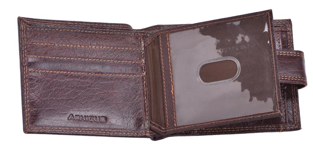 Lambland Grained Leather Wallet With Rear Window