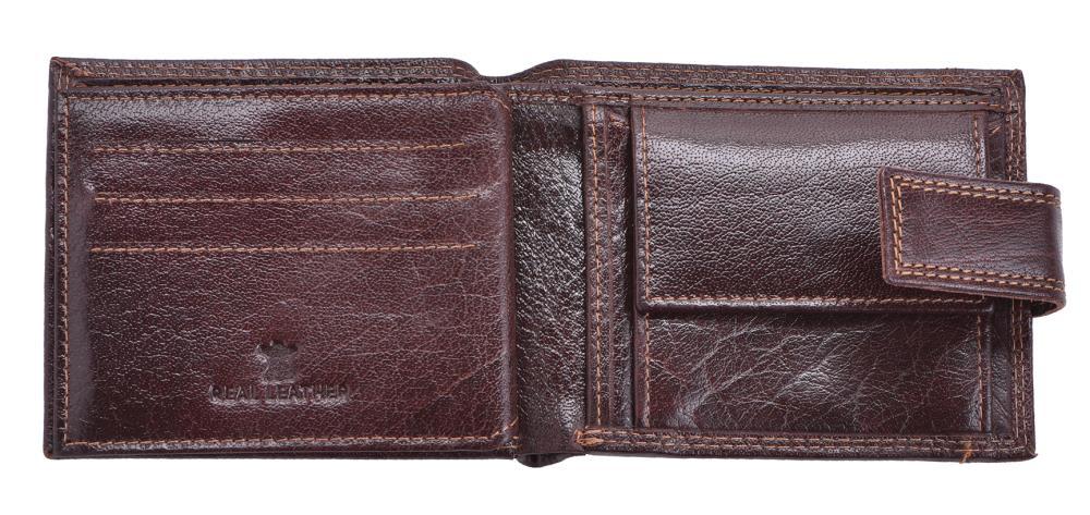 Lambland Grained Leather Wallet With Rear Window