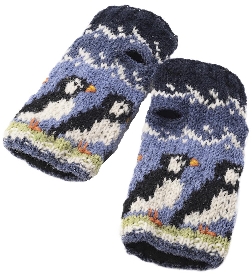 Lambland Hand Knitted Puffin Design Handwarmer