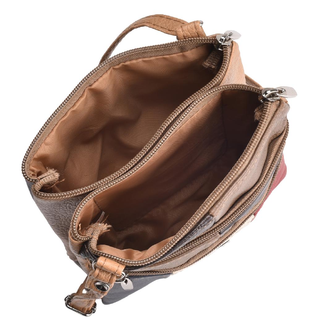 Lambland Hardy Leather Small Dual Zipped Patch Bag