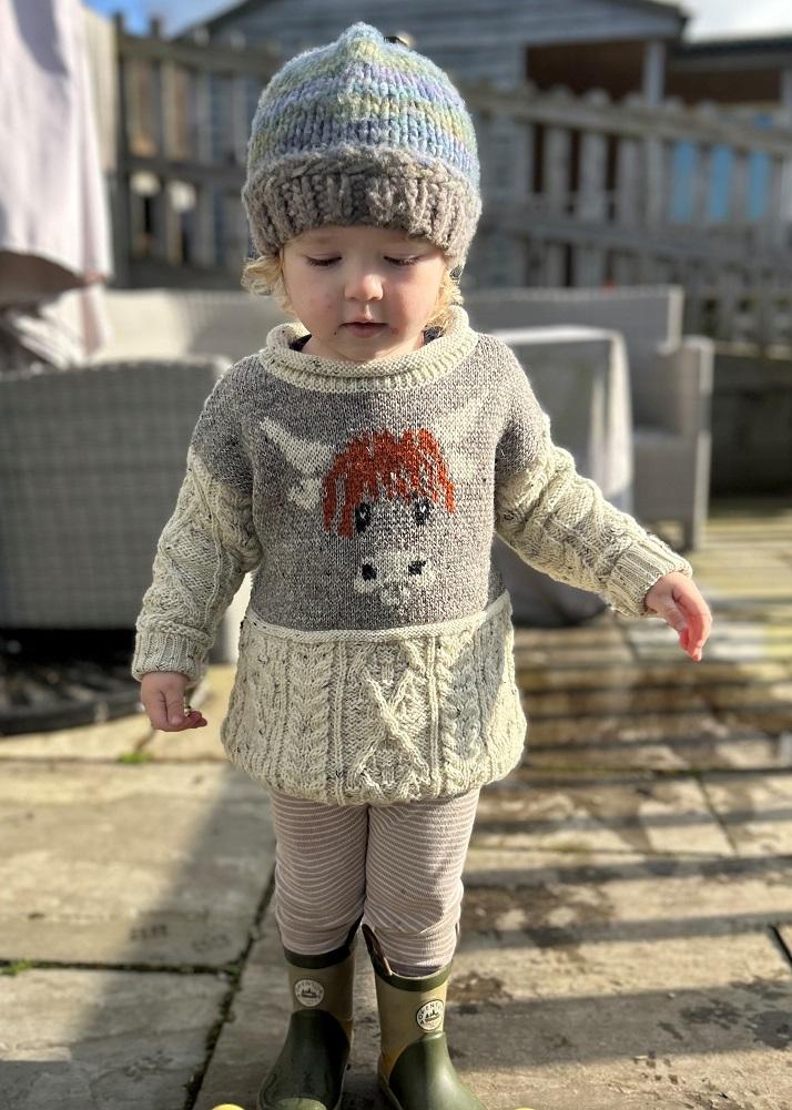 Lambland Kids’ British Wool Highland Cow Jumper