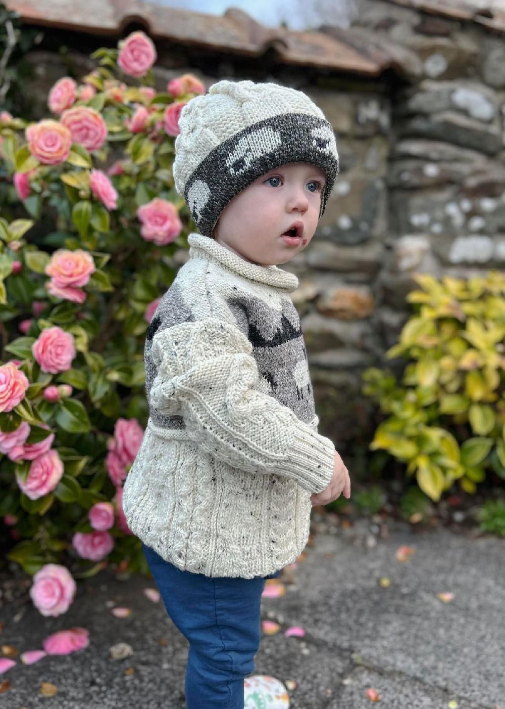 Lambland Kids’ British Wool Sheep Scene Jumper