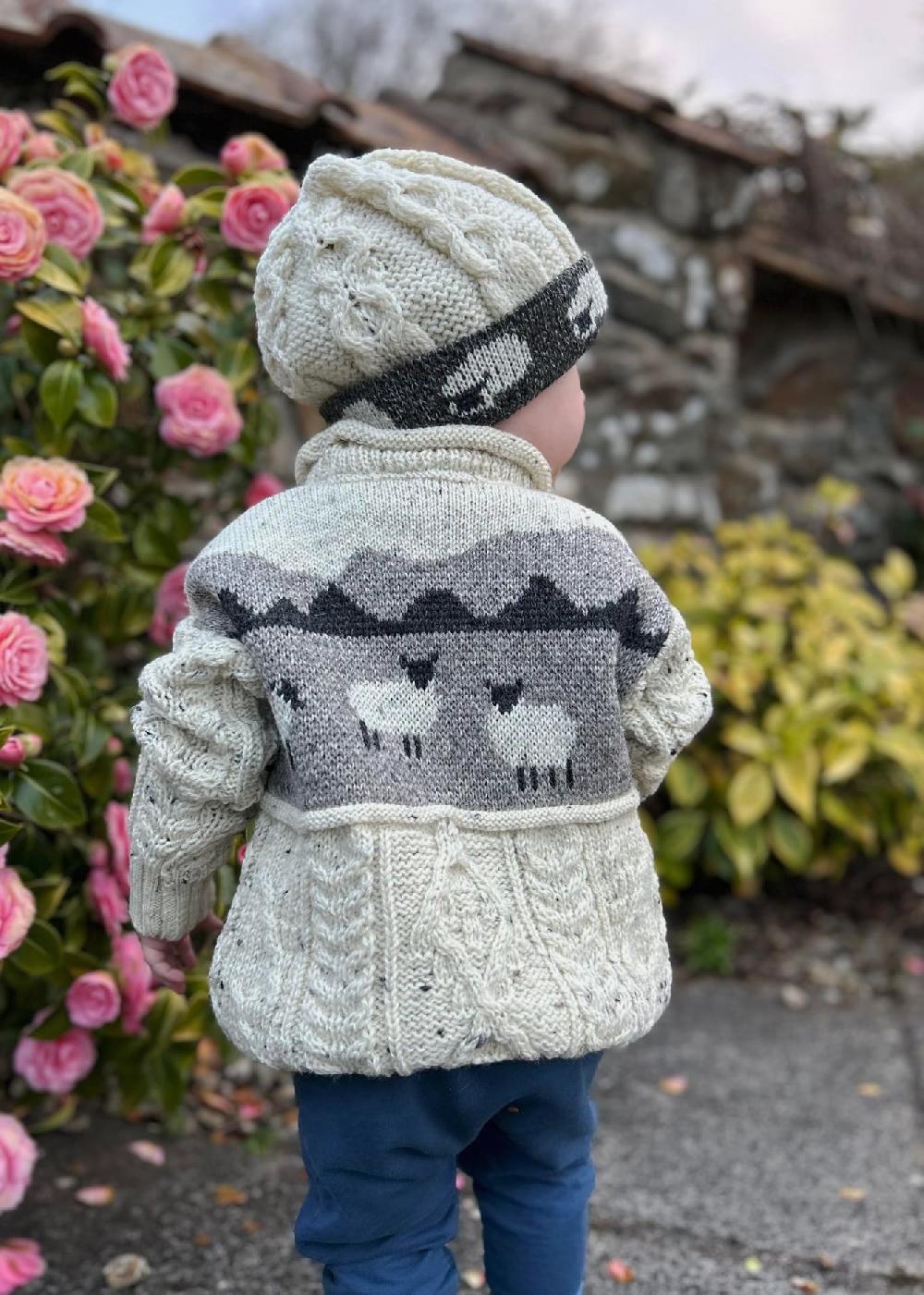 Lambland Kids’ British Wool Sheep Scene Jumper