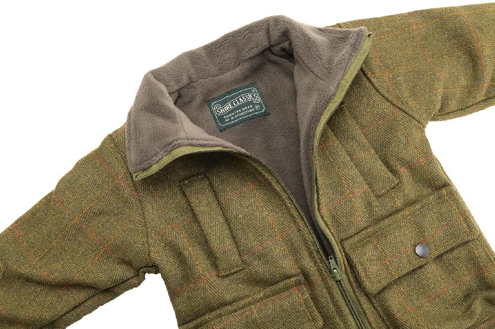 Lambland Kids’ Green Fleece Lined Zipped Tweed Coat
