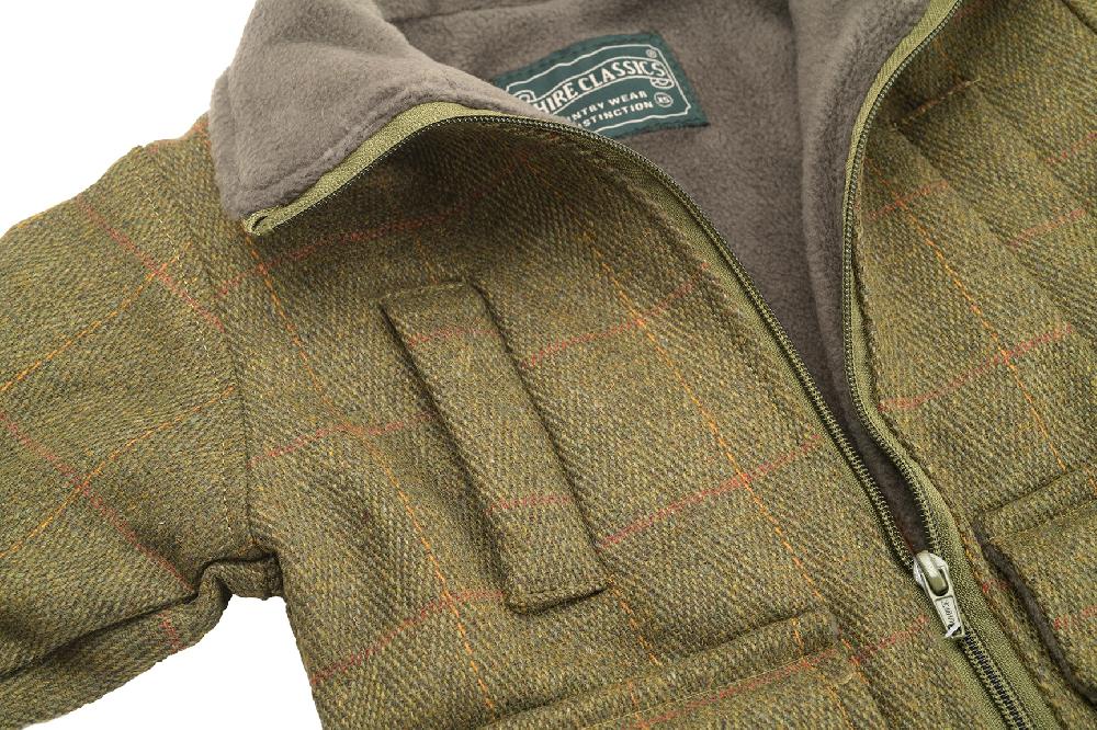 Lambland Kids’ Green Fleece Lined Zipped Tweed Coat