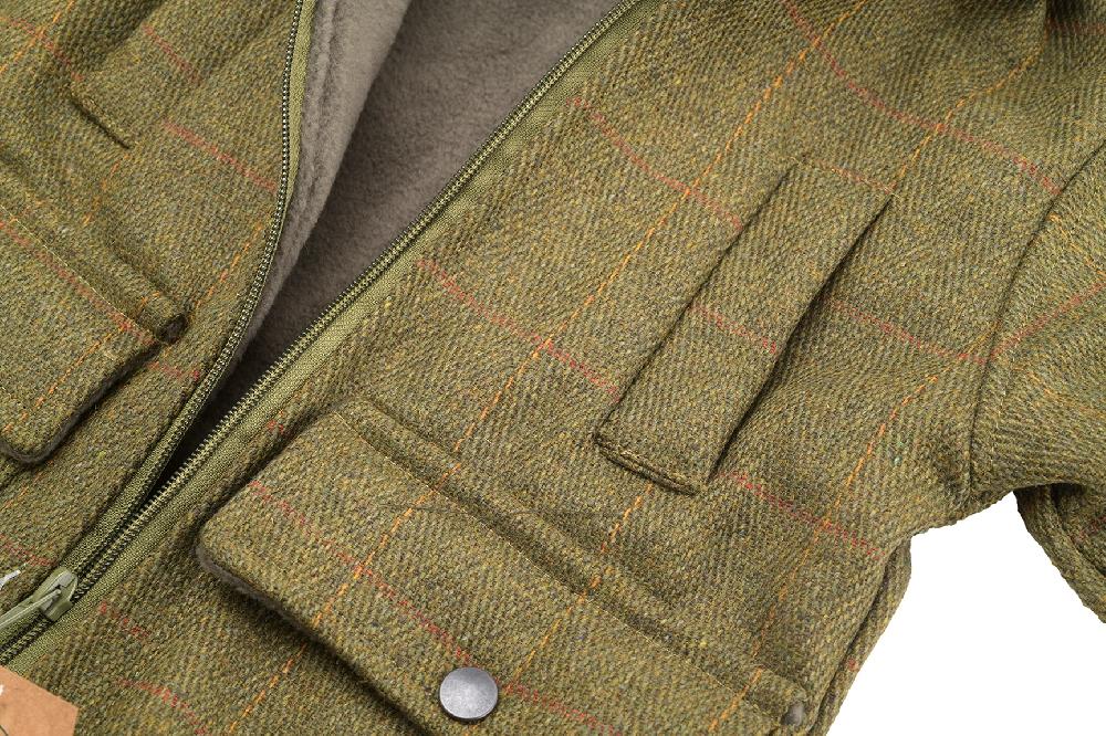 Lambland Kids’ Green Fleece Lined Zipped Tweed Coat