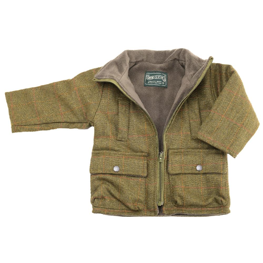 lambland Kids’ Green Fleece Lined Zipped Tweed Coat
