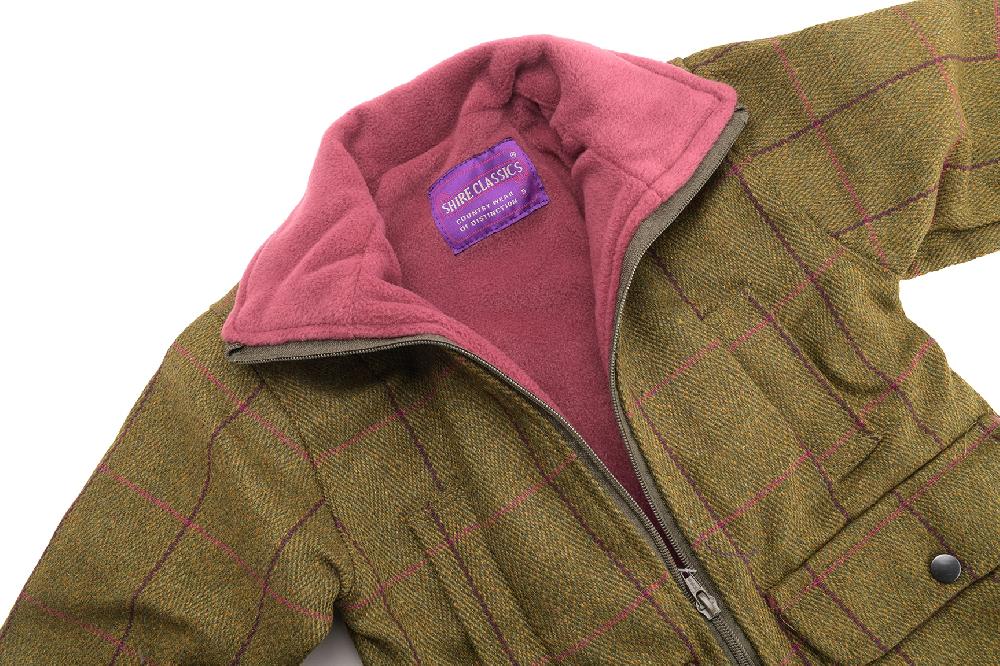 Lambland Kids’ Pink Fleece Lined Zipped Tweed Coat