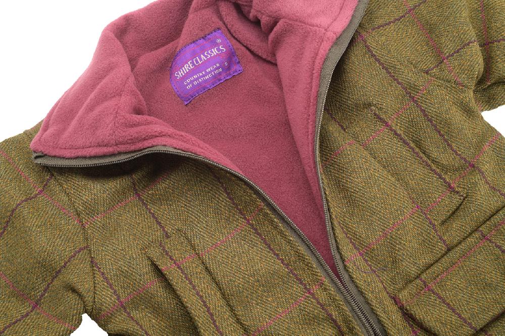Lambland Kids’ Pink Fleece Lined Zipped Tweed Coat