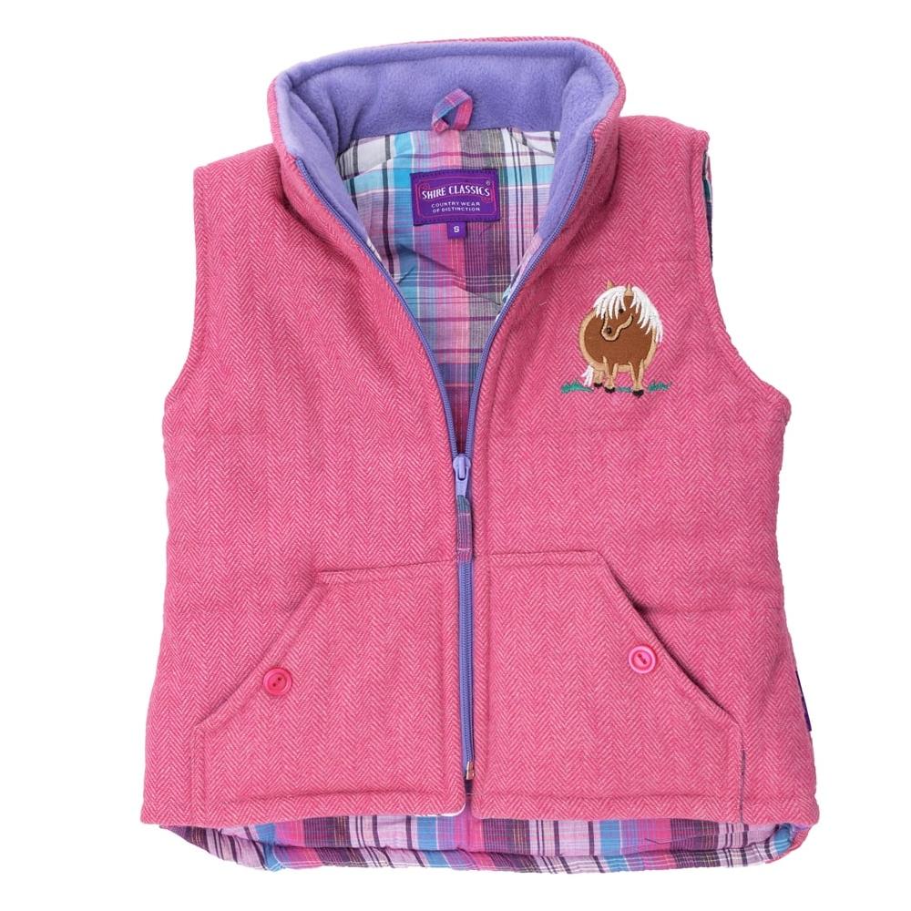 Lambland Kids’ Tweed Style Embroidered Pony Gilet