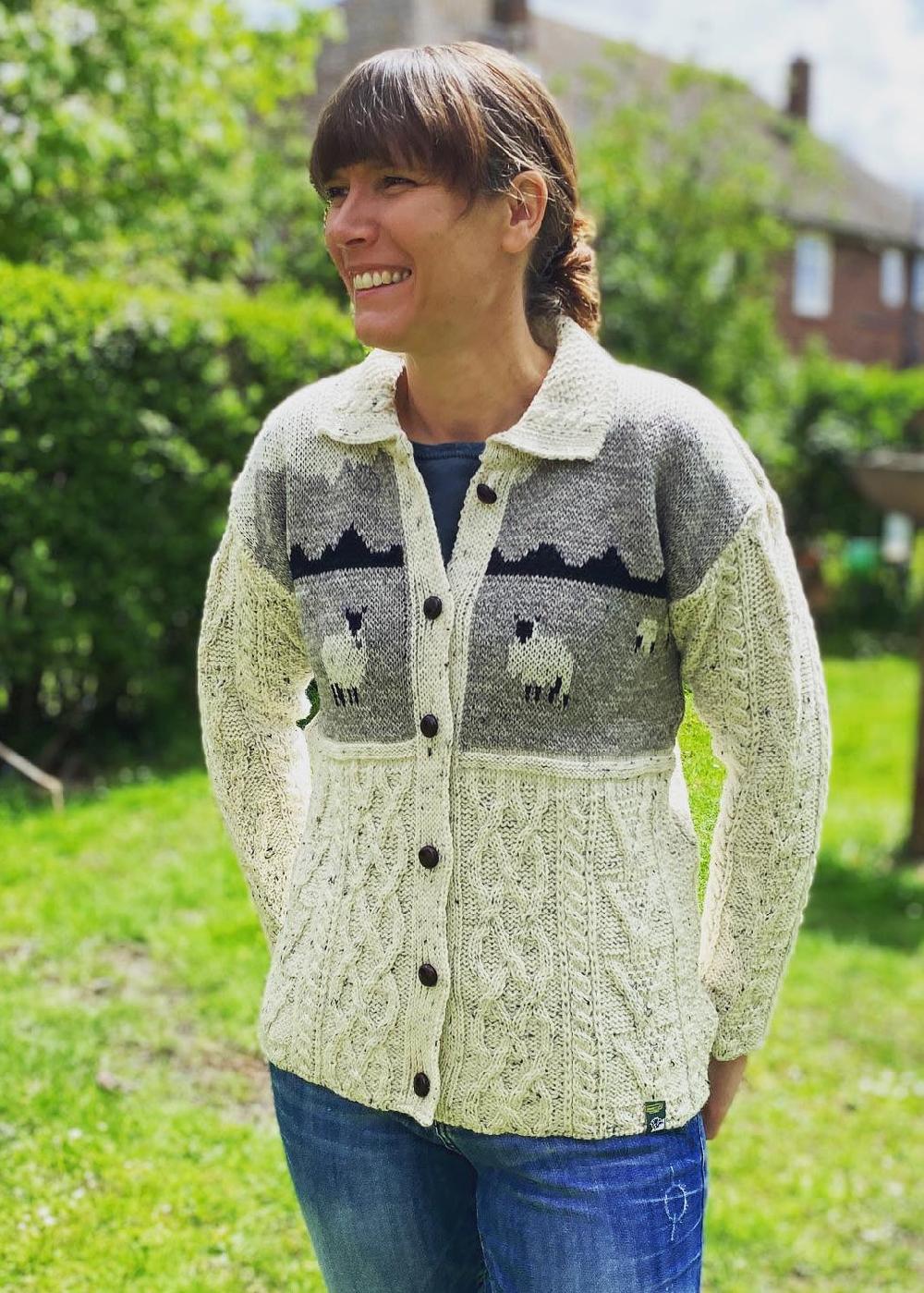 Lambland Ladies Dales Sheep Aran Cardigan