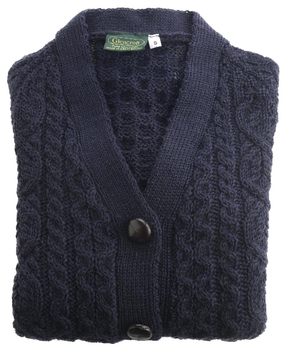 Lambland Ladies Long Cardigan With Leather Buttons