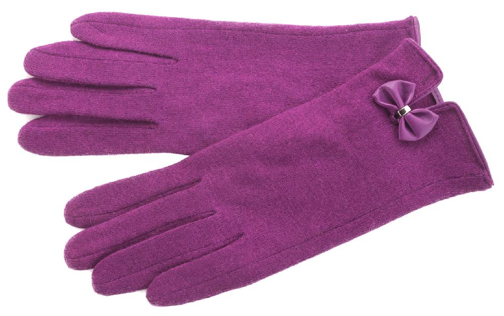 Lambland Ladies Wool Blend Gloves With Bow Detail