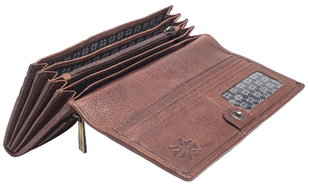 Lambland Large Brown Grained Leather Wallet
