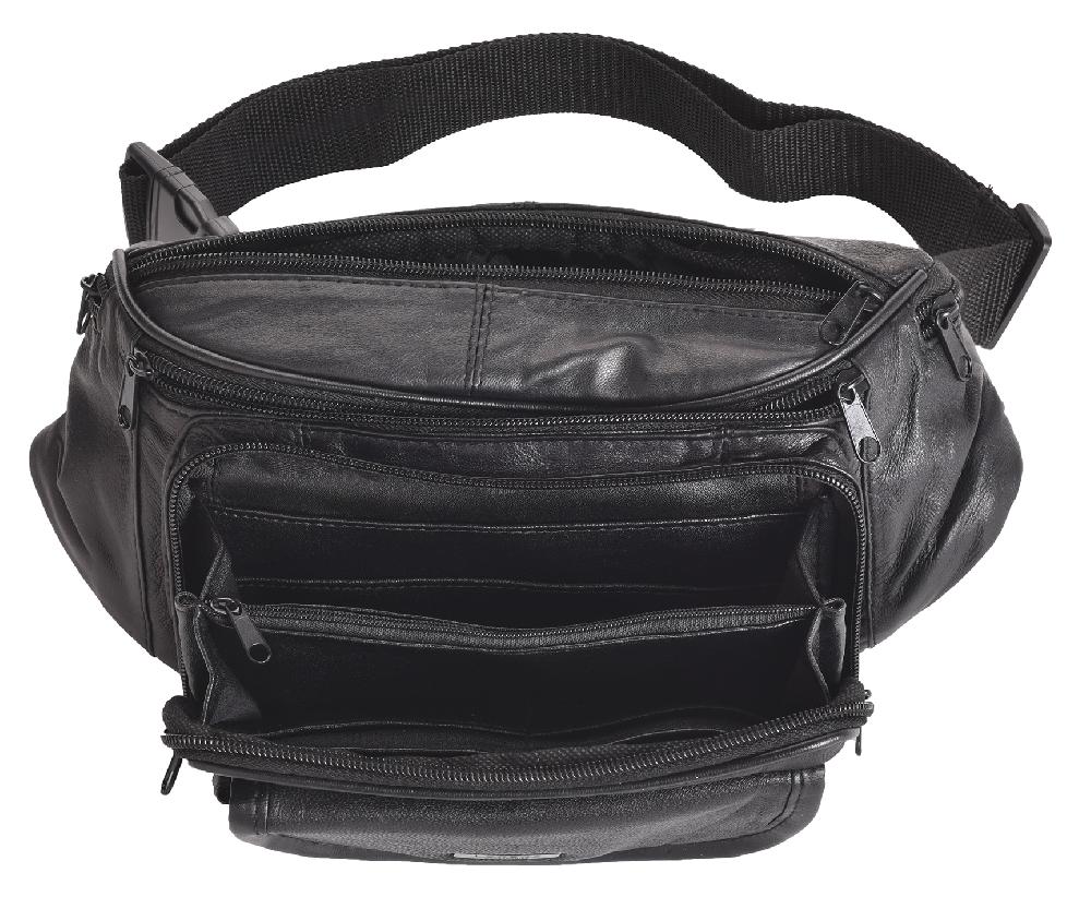 Lambland Large Multi Zip Leather Bum Bag