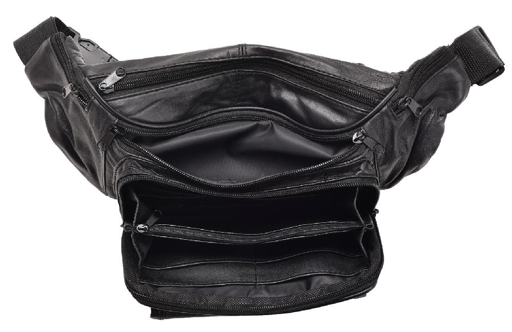 Lambland Large Multi Zip Leather Bum Bag