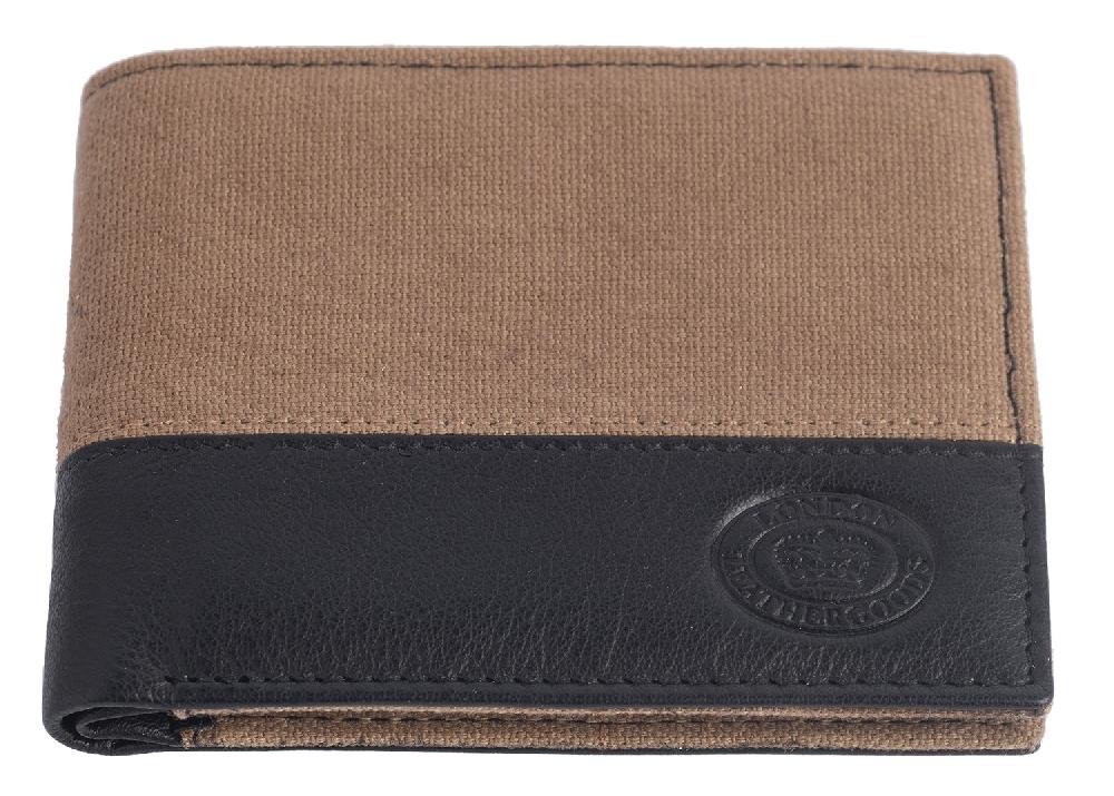 Lambland Leather And Canvas Two Tone Wallet