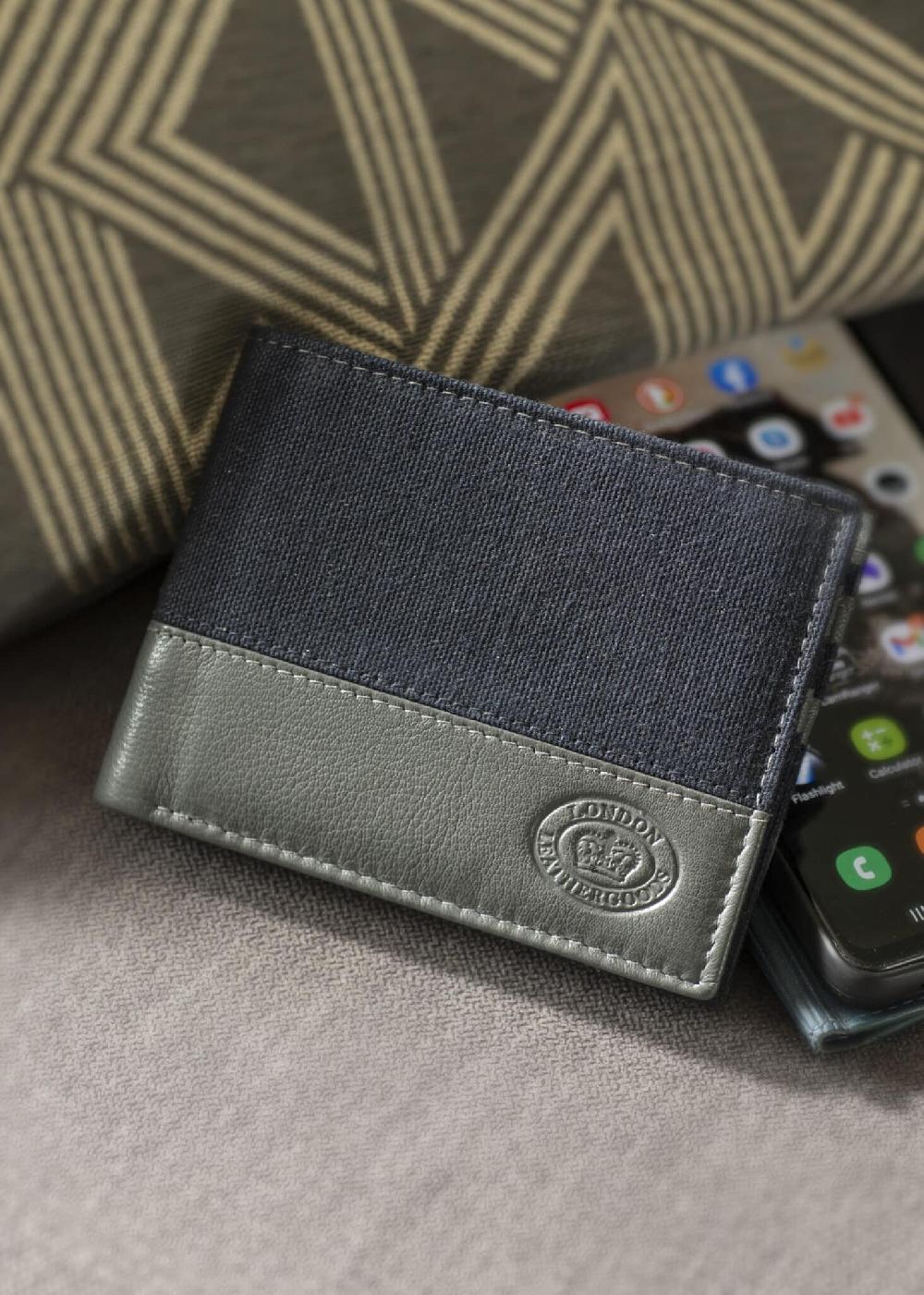 lambland Leather and Canvas Two Tone Wallet