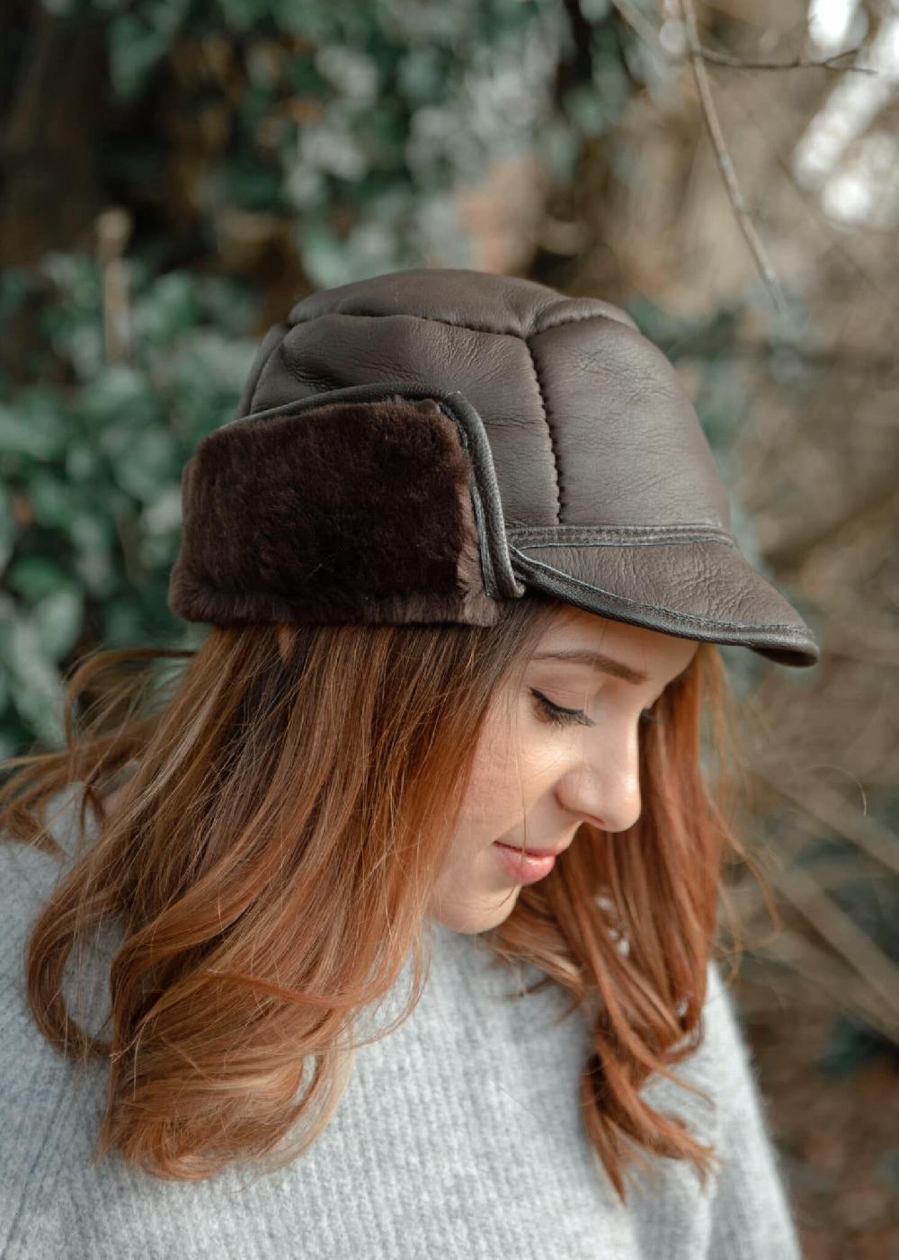 Lambland Leather And Sheepskin Studded Trapper Hat