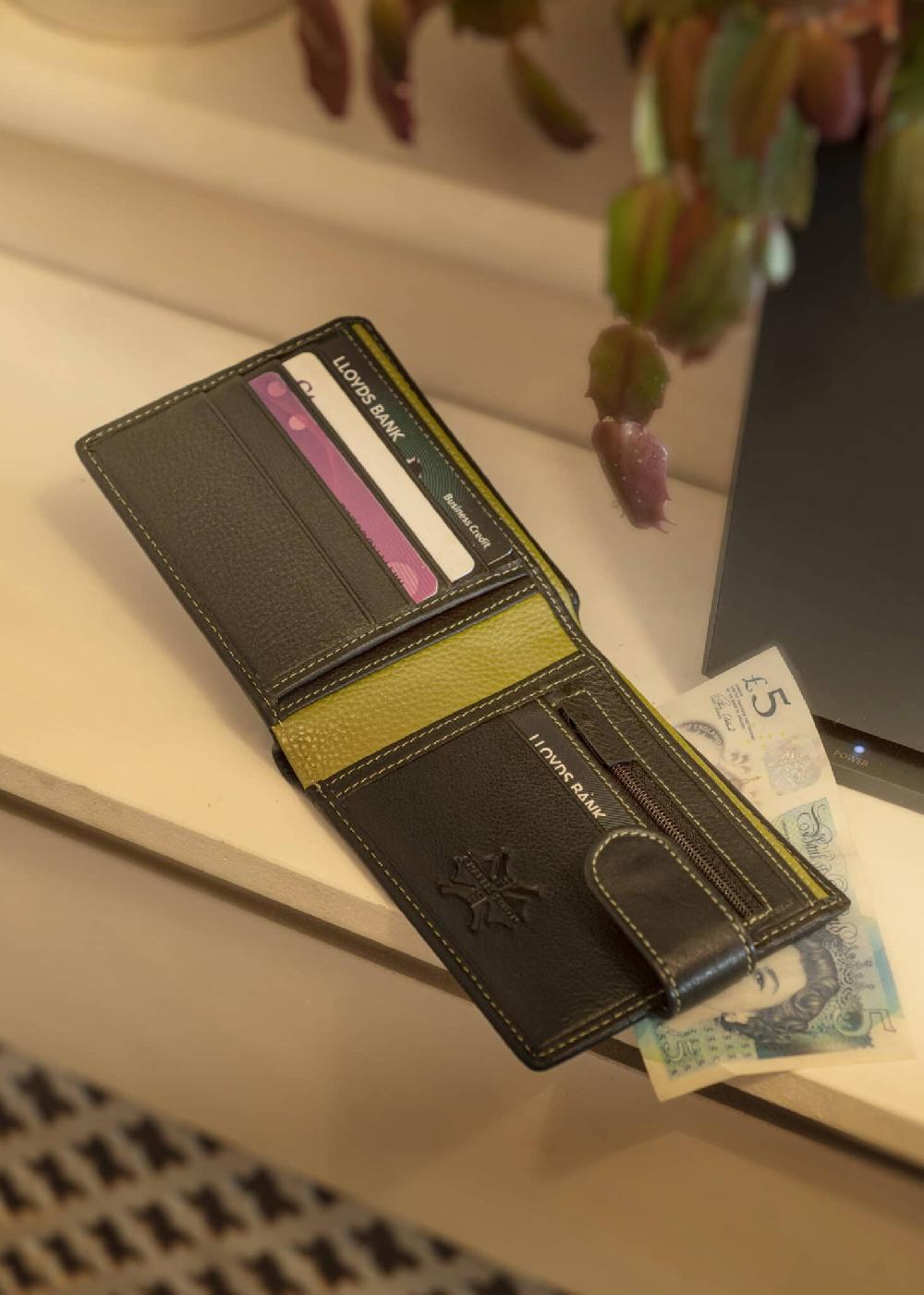 lambland Luxury Grained Leather Two Tone Wallet