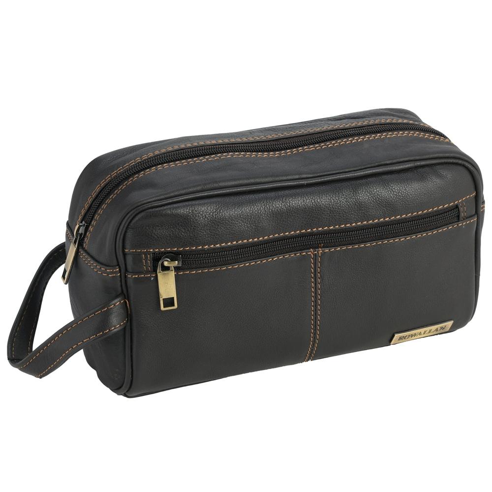 Lambland Luxury Leather Multi Zipped Toiletry Bag
