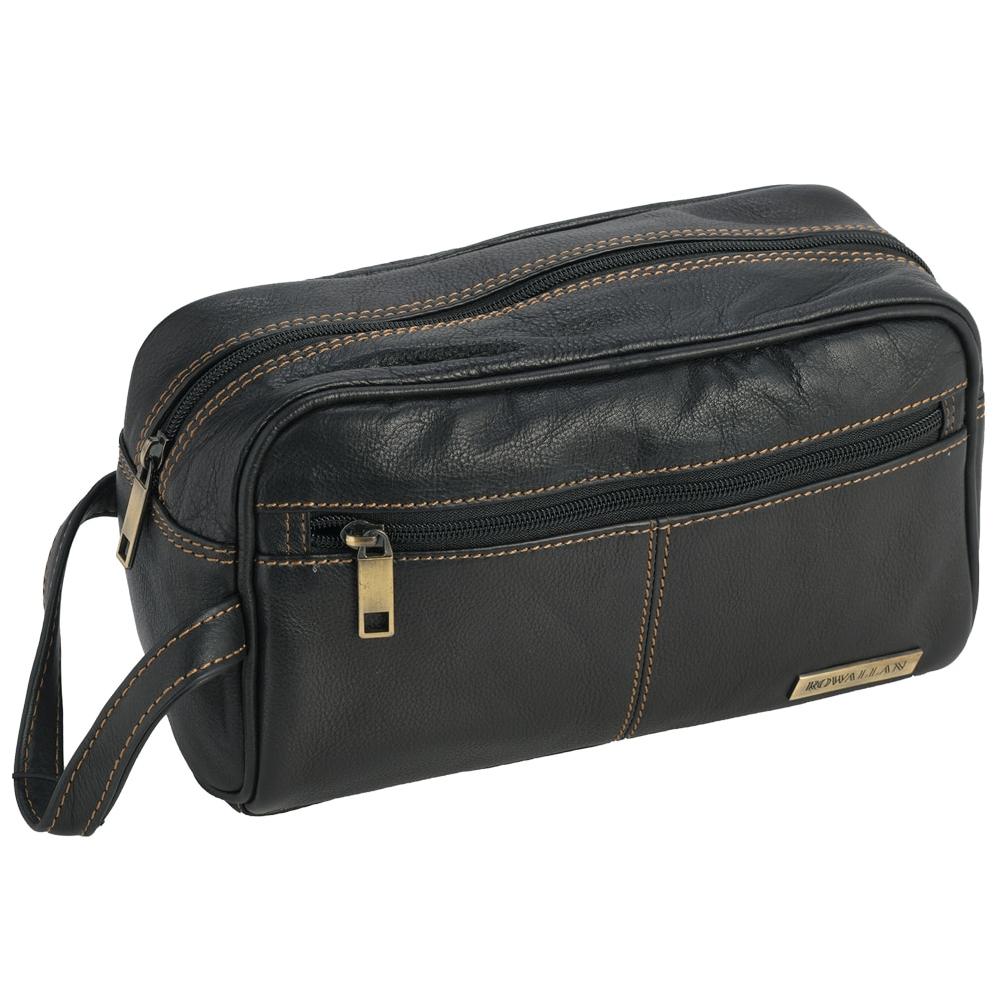 lambland Luxury Leather Multi Zipped Toiletry Bag