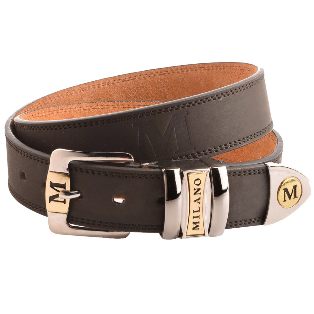 Lambland Men’s 35mm Leather Backed Chunky Belt