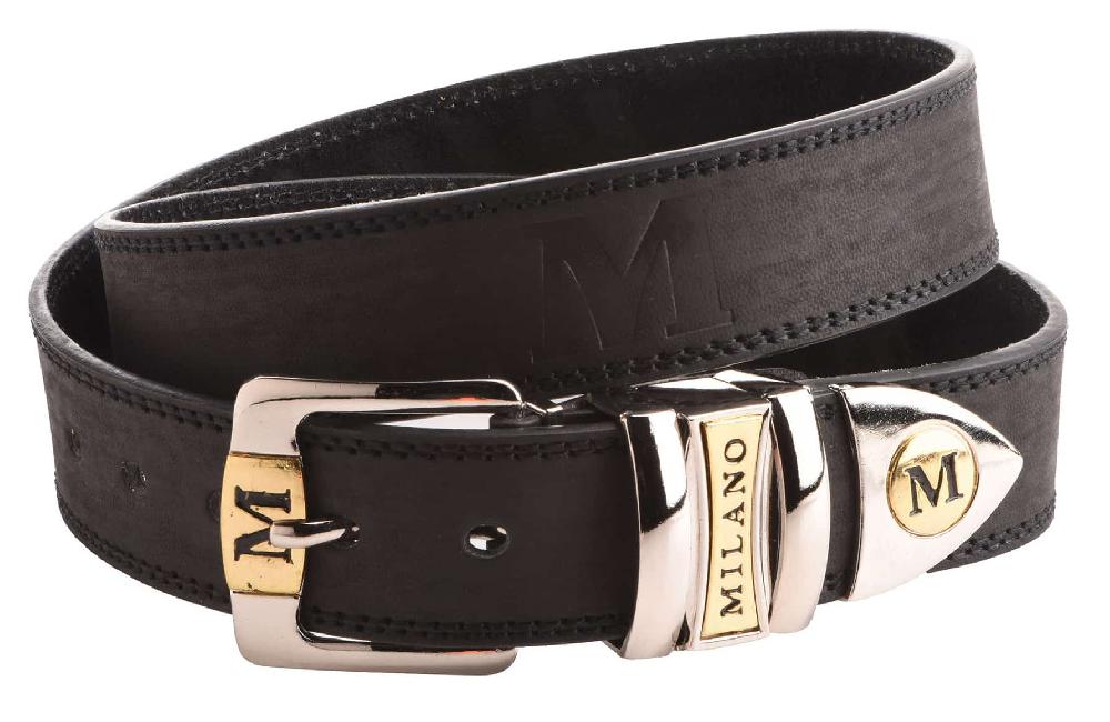 Lambland Men’s 35mm Leather Backed Chunky Belt