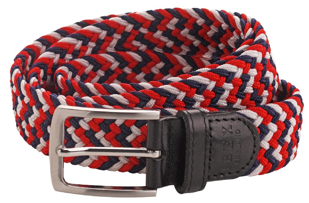 Lambland Men’s Leather & Elastic Woven Belt
