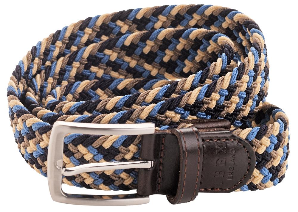 Lambland Men’s Leather & Elastic Woven Belt