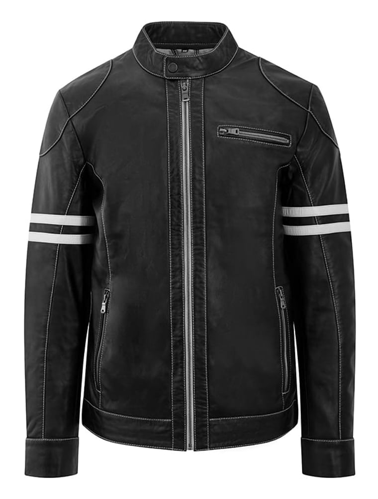 Lambland Men’s Premium Leather Biker Style Jacket