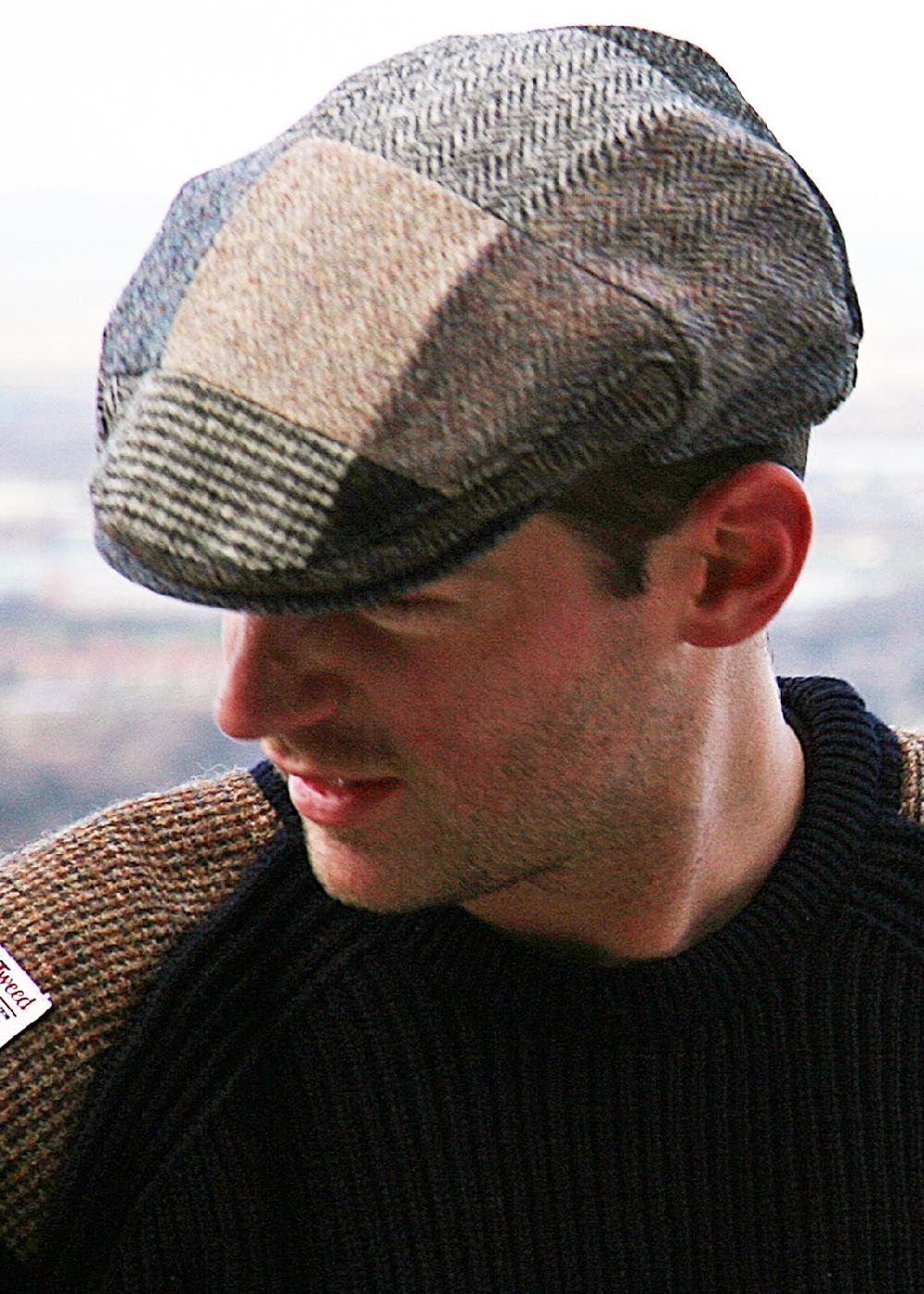 lambland Men’s Traditional Patch Wool Tweed Cap