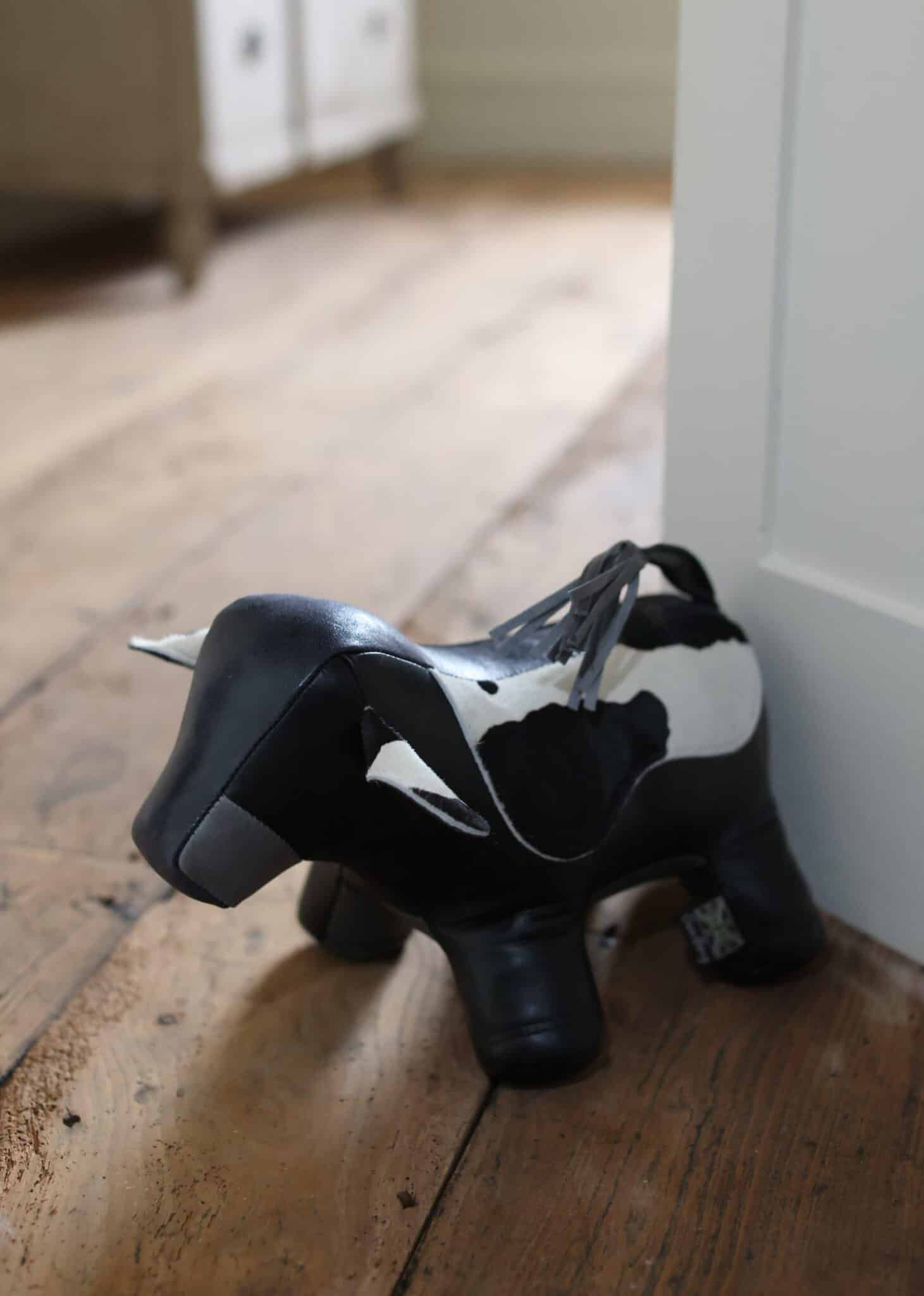 Lambland Multi Patch Leather Cow Doorstop