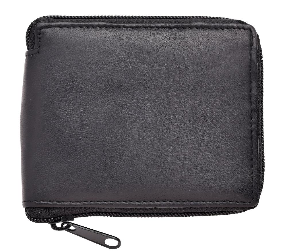 Lambland Nappa Leather Zip Round Security Wallet