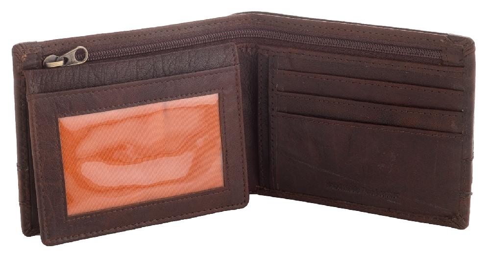 Lambland Rustic Buffalo Leather Flip-out Wallet