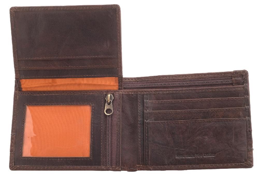 Lambland Rustic Buffalo Leather Flip-out Wallet