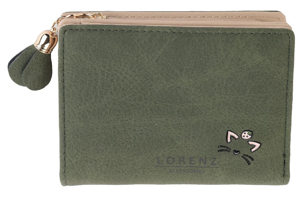 Lambland Small Card Wallet With Cat Face Design